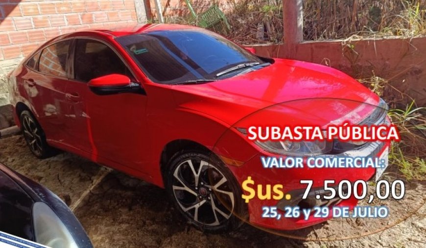 Subasta pública de vehículos en Tarija: una oportunidad de adquisición que da el DIRCABI