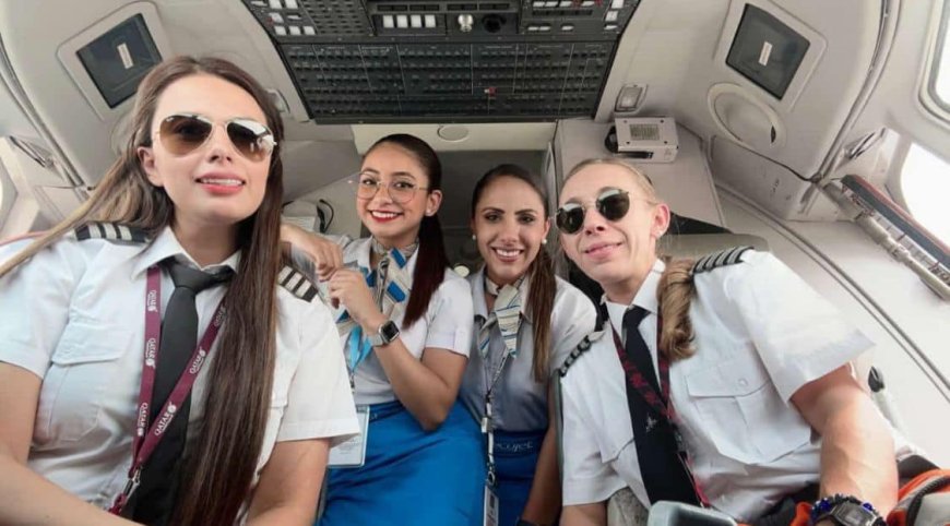 La empresa Ecojet realizó el primer vuelo comercial con tripulación enteramente femenina