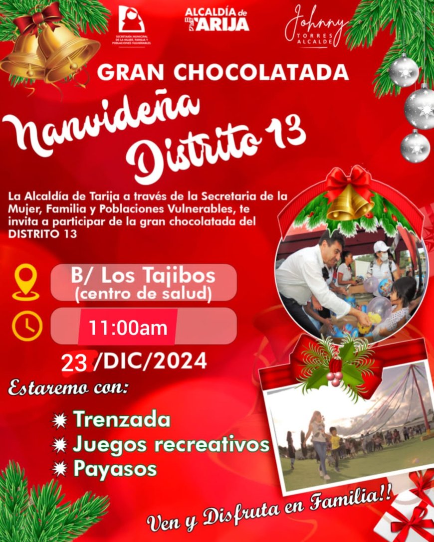 La Alcaldía de Tarija invita a participar a todos los niños del distrito 13