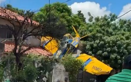 Cae aeronave sobre el techo de una vivienda en Santa Cruz
