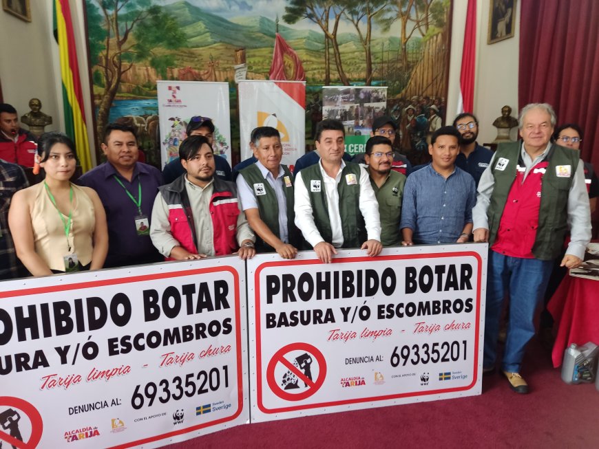 Para consolidar el Corredor Hidrológico Verdún,  La Alcaldía de Tarija recibió material para preservar y recuperar espacios verdes de la ciudad