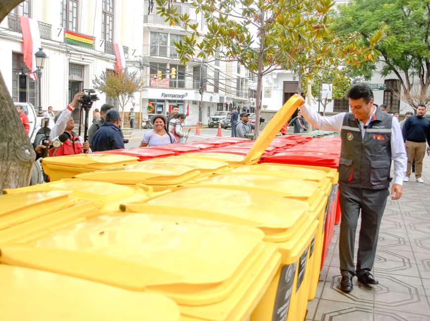 Alcalde Torres pone en marcha plan de contenerización de basura para consolidar a Tarija como la ciudad más limpia de Bolivia
