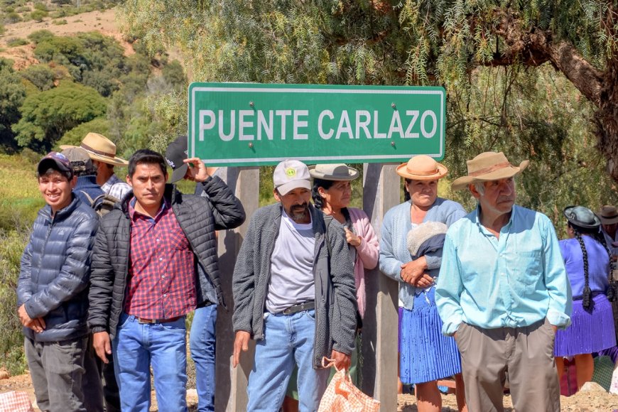 Vinculación campo - ciudad  Alcalde Torres inaugura puente vehicular en la comunidad de Carlazo Centro