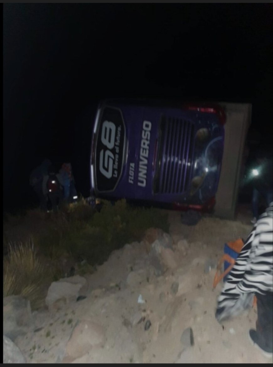 Un bus que buscaba rutas alternas al bloqueo evista vuelca en Uncía