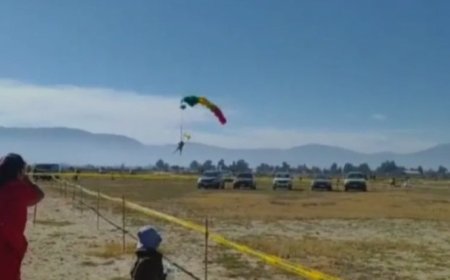 Sargento ingresa a terapia intensiva tras accidente durante salto en paracaídas