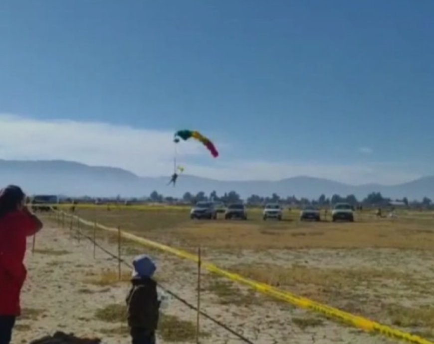 Sargento ingresa a terapia intensiva tras accidente durante salto en paracaídas