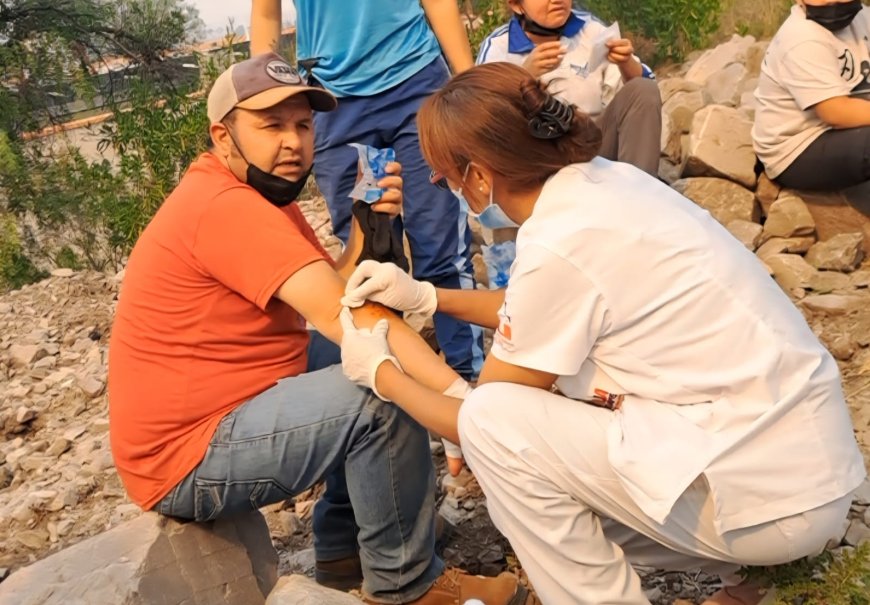 Personal de la Alcaldía brinda atencion y cuidado en el Incendio de Sama