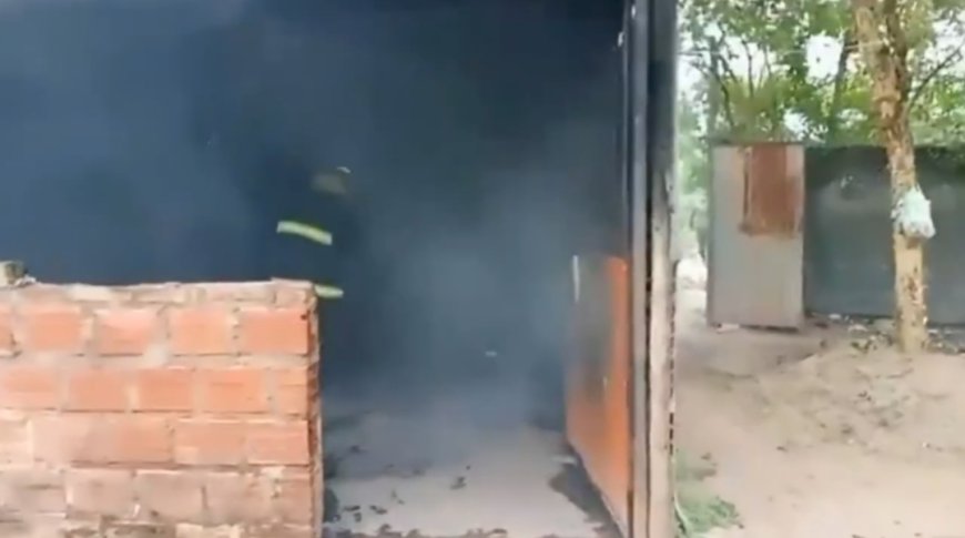 SE INCEDIA UNA PRECARIA CASA CON UN NIÑO EN SU INTERIOR