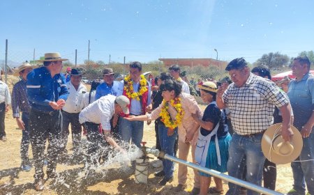 Alcaldía de Tarija inaugura sistema de agua potable en San Mateo