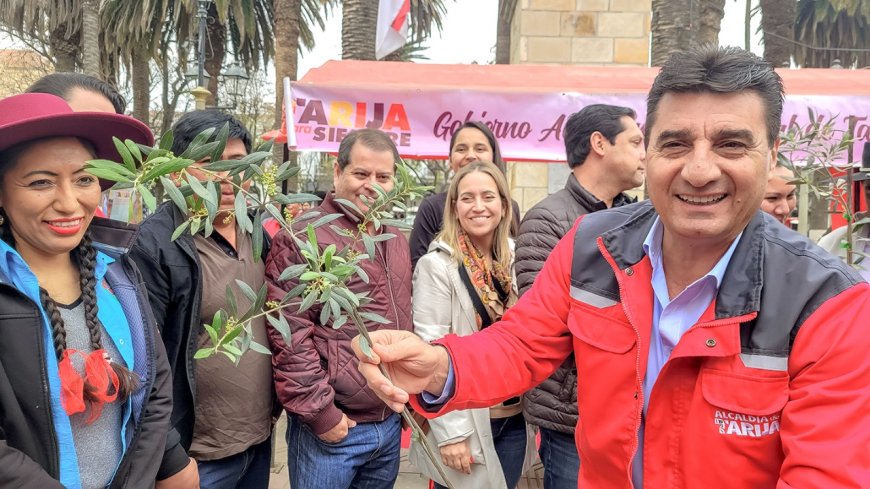 Alcalde de Tarija entrega 10 mil plantines de olivo para consolidar una segunda cadena productiva