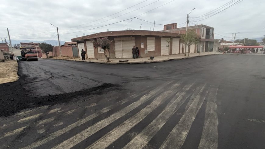 Alcaldía de Tarija asfaltó calles del barrio La Unión