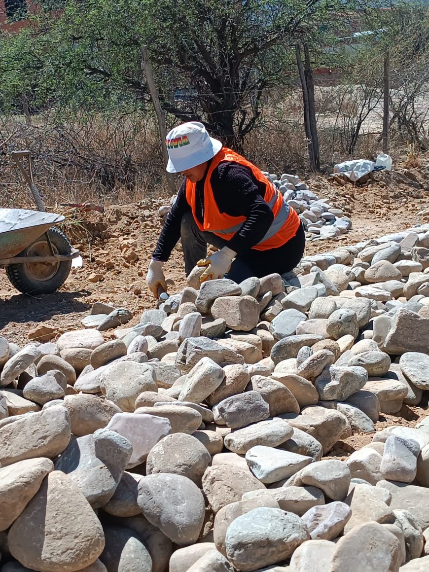 Alcaldía realiza empedrado de calles de cinco barrios del distrito 8