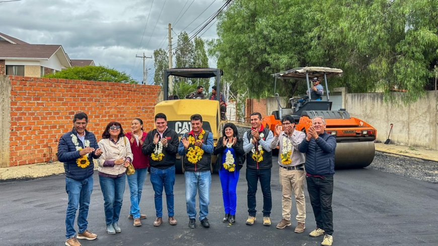 Alcaldía de Tarija llegó con el plan de asfaltado al barrio San Luis