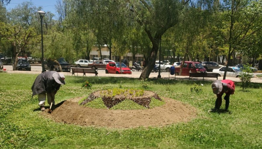 Obras Públicas intensifica trabajos de embellecimiento de áreas verdes rumbo a la temporada alta de turismo en Tarija