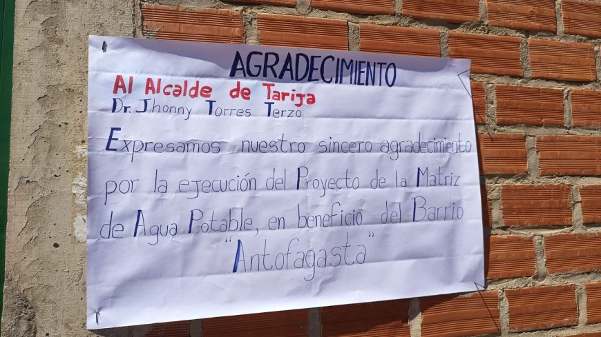 Alcalde de Tarija inaugura un nuevo sistema de agua potable