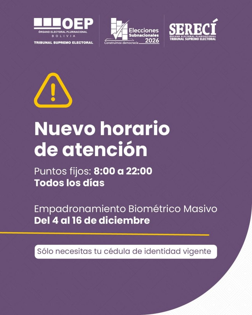 #EspacioPublicitario //// Empadronamiento Masivo elecciones subnacionales 2026