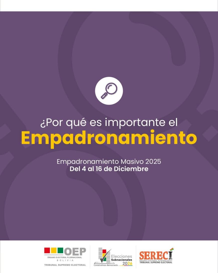 #EspacioPublicitario /// Empadronamiento Masivo elecciones subnacionales 2026