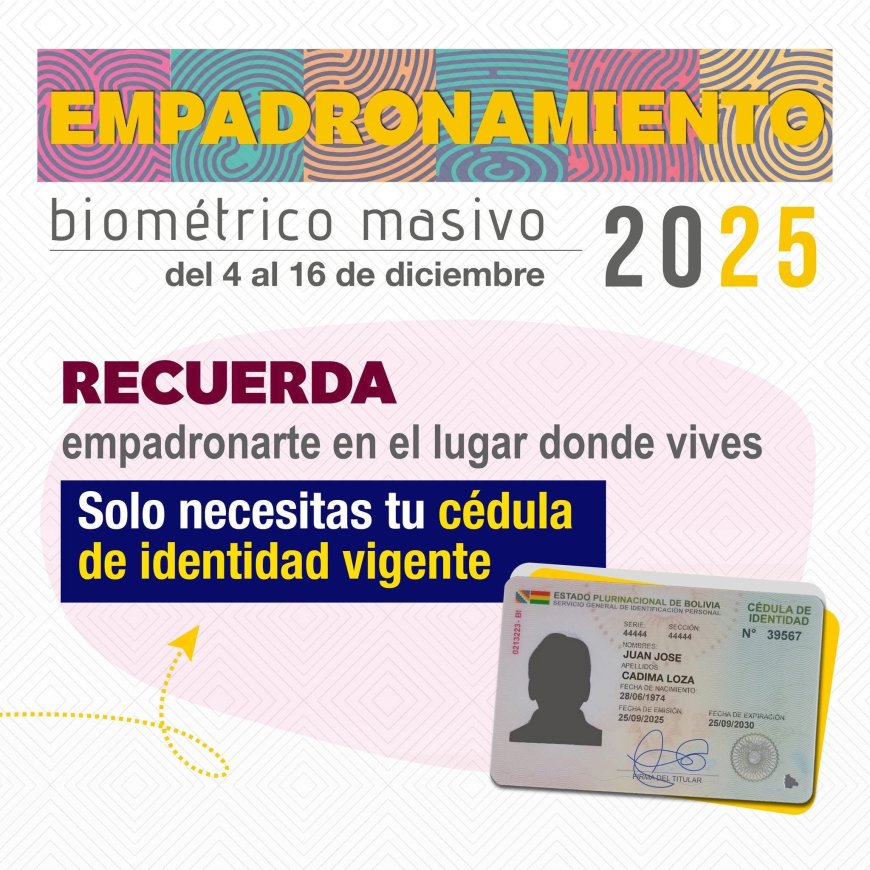 #EspacioPublicitario ///Empadronamiento Masivo elecciones subnacionales 2026