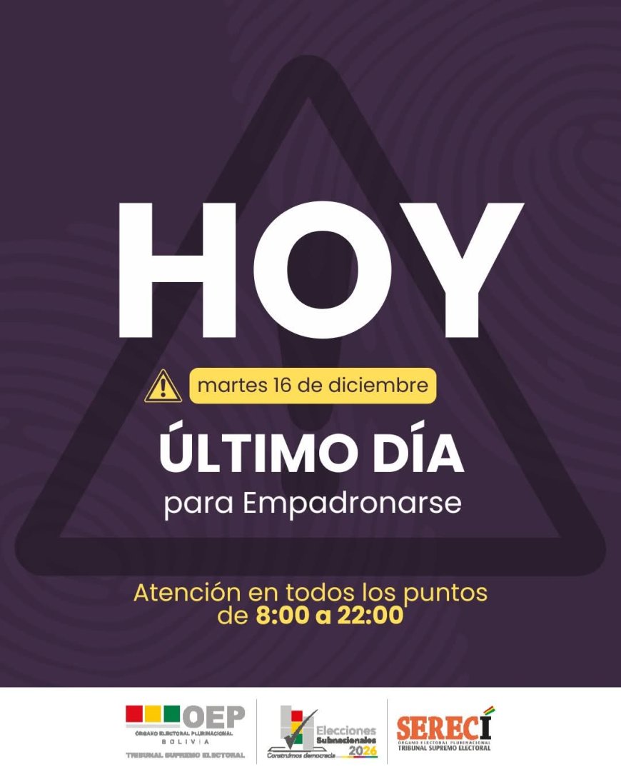 #EspacioPublicitario ///Empadronamiento Masivo elecciones subnacionales 2026